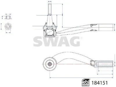 Produktbild von SWAG Spurstangenkopf Spurstange für VOLVO XC40 (536) Vorne Links 33 10 9283