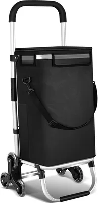 Produktbild von Jopassy Einkaufstrolley Einkaufswagen klappbar mit Kühlfach & 6 großen Rädern Treppensteiger-Funktion 40 L