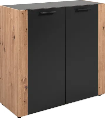 Produktbild von finori Kommode Cento 01A anthrazit / Nachbildung Artisan Oak melaminbeschichtet HxBxT 89x85x34,5 cm