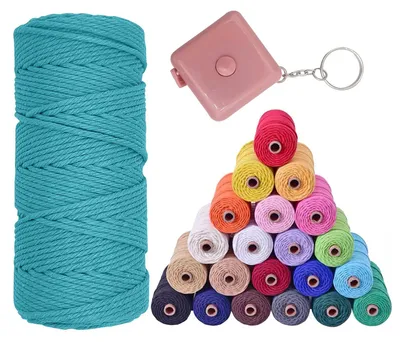 Productafbeelding van 100m Macrame Koord van 100% Natuurlijk Katoen