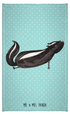 Produktbild von Mr. & Mrs. Panda Handtuch Stinktier Yoga - Türkis Pastell - Geschenk, Namaste, Skunk, Gästehandtuch Bunt, Kleines, Frotteehandtuch, Raubtier, Gästetuch, Liebe, Klein