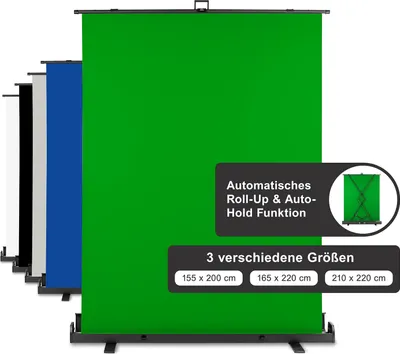 Produktbild von Walimex pro Roll-up Panel Hintergrund grün 165x220 (1023204)