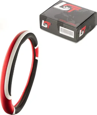 Produktbild von Lenkradbezug Ø 38x9 cm 15x3,5 Zoll schwarz rot weiß für VW für SEAT für SKODA