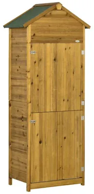 Obrázek produktu pro Dřevěná úschovna nářadí | Barva: přírodní | Rozměry: 49 x 79 x 191,5 cm
