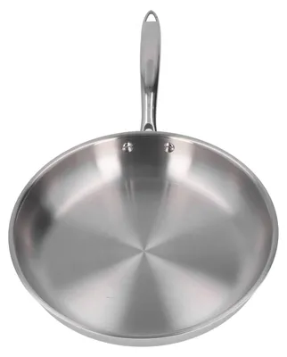 Image de Poêle à frire en acier inoxydable 304 épaissie non revêtue 3 couches en acier inoxydable pour la cuisson des omelettes 11.81in