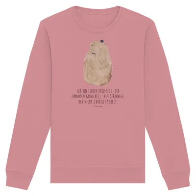 Produktbild von Mr. & Mrs. Panda Baumwoll Pullover Murmeltier Größe M - Canyon Pink - Geschenk, Pulli, Fröhlichkeit, Lustige Sprüche, Sweatshirt, Sweater, Respekt, Freundlichkeit, Knigge