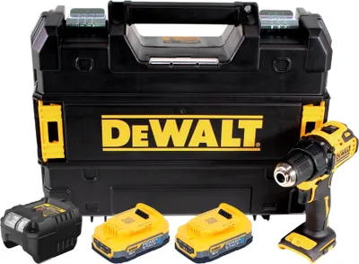 Produktbild von DeWalt DCD 708 E2T Akku Bohrschrauber 18 V 65 Nm Brushless + 2x Powerstack Akku 1,7 Ah + Ladegerät + TSTAK