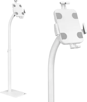 Immagine prodotto di Maclean MC-467 Supporto pubblicitario universale per tablet con funzione di blocco, supporto stabile da terra per tablet da 7,9 a 11 pollici con protezione antifurto, per scopi pubblicitari, regolabile in altezza (bianco)