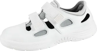 A white Abeba safety sandal is shown against a white background.
