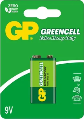 Immagine prodotto di GP Batteries Greencell 9V, Batteria monouso, 9V, Cloruro di zinco, 9 V, 1 pezzo, Verde