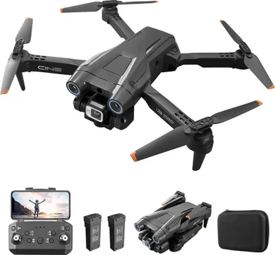 Produktbild von (Schwarz) RC Drohne mit 4K HD Dual Kamera 1080P RC Quadrocopter mit 2 Akkus für Einsteiger
