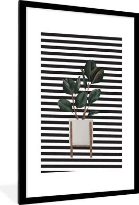 Produktbild von MuchoWow® MuchoWow® Gerahmtes Poster Pflanzen - Blumentopf - Zimmerpflanzen 60x90 cm - Poster mit zchwarzem Bilderrahmen - Dekoration - Wandposter Wohnzimmer - Hochwertig