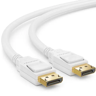 Produktbild von deleyCON 5m DisplayPort 8K Kabel 1.4 bis 360Hz HBR3 DSC HDR-10 - Weiß