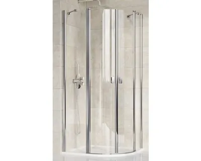 Produktbild von Duschkabine Ravak Chrome CSKK4-80, helle Aluminiumausführung + Türset "Trans", zweiflügelige Tür, Modell 3Q140C00Z1