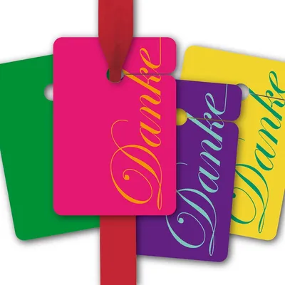Produktbild von 8 Dankes Geschenkanhänger in schönen Farben: Danke