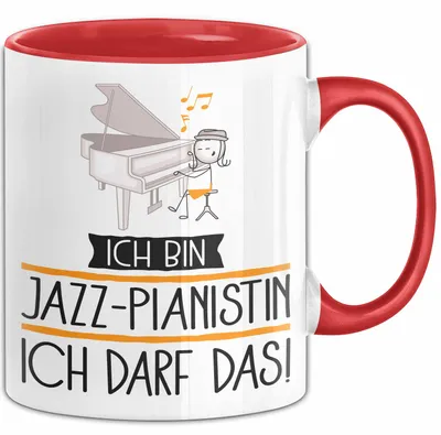 Produktbild von Geschenk für Jazz-Pianistin Tasse Lustige Geschenkidee Geburtstag Ich Bin Jazz-Pianistin Ich Darf Das (Rot)
