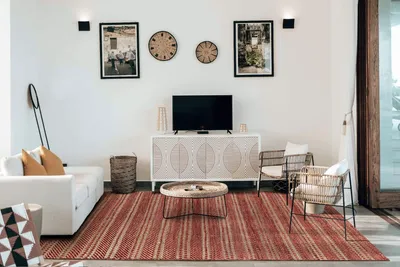 Obrázek produktu pro Koberec z juty a vlny, rozměry 60 x 110 cm, přírodní červená barva, vhodný do obývacího pokoje