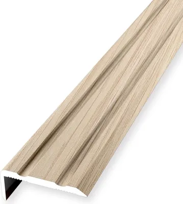 Produktbild von Treppenkantenprofil 10 x 24.5 x 900 mm Treppenkante Winkelleiste Treppenprofil Aluminium eloxiert Geriffelt Selbstklebend Eiche weiß gekalkt Küberit