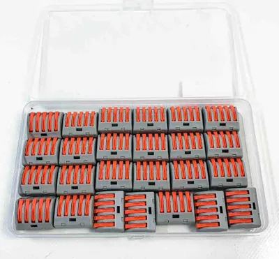 Produktbild von Kabelverbinder Verbindungsklemme 5 Häfen 250V 32A Elektro Schnell Anschlussklemmen 0,08-4,0mm² 25 Stück