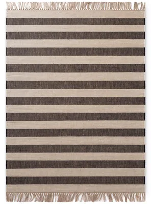 Image de Tapis en jute Hanse Home, modèle Playa, tissé à la main, en fibres naturelles, à rayures, blanc et noir
