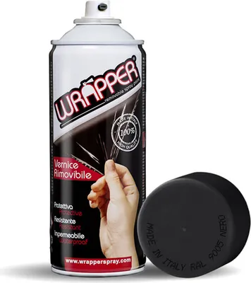 Immagine prodotto di Vernice rimovibile Spray Wrapper Nero opaco RAL 9005