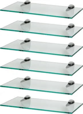 Produktbild von Harbour Housewares Schwebende Glas-Badezimmerregale – 40 cm – 6er-Pack