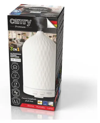 Immagine prodotto di Camry | Ultrasonic aroma diffuser 3in1 | CR 7970 | Ultrasonic | Suitable for rooms up to 25 m² | White