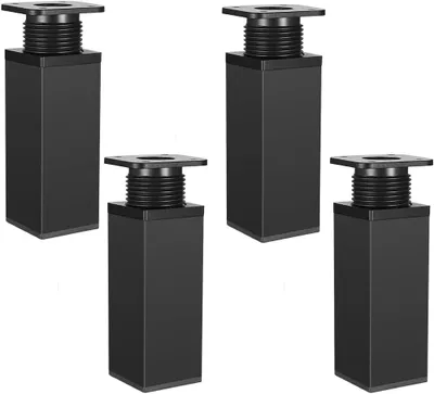 Produktbild von Möbelfüße 6 cm, 4 Stück, verstellbar, Aluminiumlegierung, schwarz, für Möbel