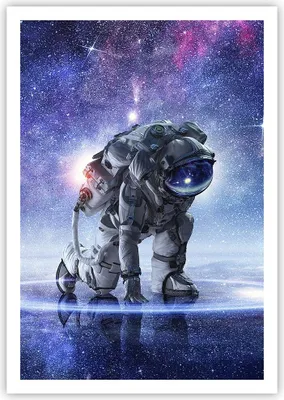 Produktbild von Poster - Poster ohne Rahmen - Kosmonaut Weltraum - 70x100 cm - Wand Bild - Wanddeko - Wandbilder - Kunstposter - Wandposter - Bilder - Kunstdruck - Wanddekoration - Wandbild - P2XPA70x100-3985
