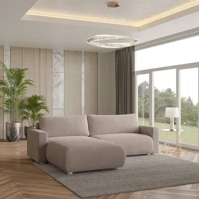 Produktbild von Masseno Ecksofa TURIN N mit Schlaffunktion L-Form, Sofa mit Bettkasten, Wohnzimmersofa, Couch, Soffa, Bettsofa, Couchgarnitur- Beige, NOW OR NEVER 05