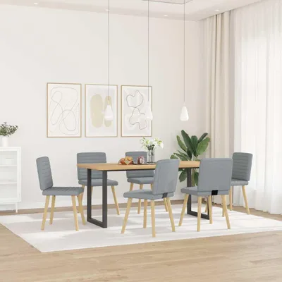 Produktbild von vidaXL Esszimmerstühle 6 Stk. Hellgrau Stoff