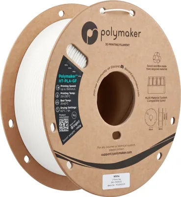 Image de Polymaker HT-PLA-GF, Couleur:Blanc, Taille du filament:1.75mm, Poids:1 kg
