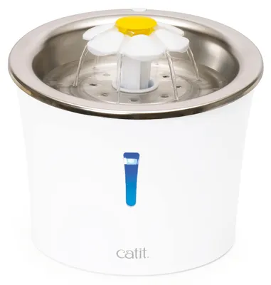 Produktbild von Catit Edelstahl Blumenbrunnen mit Dreifachfilter Trinkwasserbrunnen Katze 3L