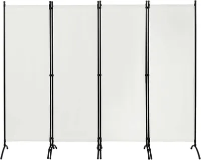 Immagine prodotto di Pannello divisorio per ambienti, composto da 4 elementi | Colore: crema | Dimensioni: 224x181 cm