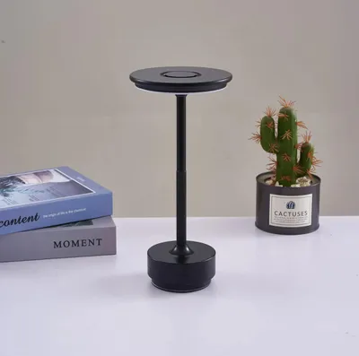 Produktbild von Kabellose Dimmbare LED Akku Tischleuchte Touch Tischlampe Lampe Wohnzimmer Nachttischlampen Dreifarbiges Licht Schwarz