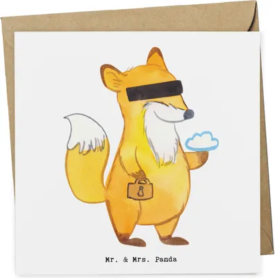 Produktbild von Mr. & Mrs. Panda Grußkarte Datenschutzbeauftragter Herz - Weiß - Geschenk, Datenschützer, Klappkarte, Privatsphäre, Zensiert, doppelkarte, Datenschutz, Glückwunschkarte