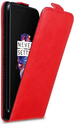 Obrázek produktu pro Cadorabo pouzdro pro OnePlus 5 Protective Cover in Red Flip Case Obal na mobilní telefon