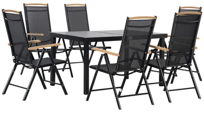 Produktbild von Outsunny Sitzgruppe klappbar 7tlg. Balkonset 1 Tisch+6 Stühle Gartenmöbel