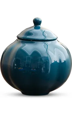 Produktbild von Elegante Mini Urne für die Aufbewahrung von 150 ML Asche - Blau - Für Haustiere und Menschen - Hochwertige Gedenkurne