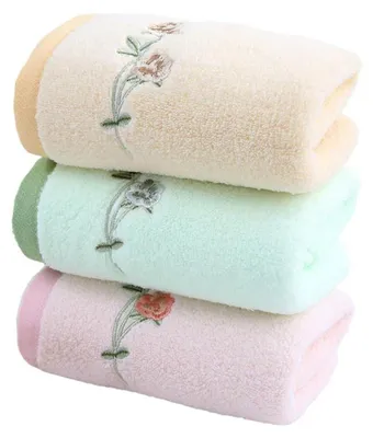 Immagine prodotto di Asciugamani, confezione da 3, in cotone, 75x35 cm, morbidi, assorbenti, motivo floreale