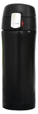 Thermobecher 350 ml, Edelstahl, Isolierflasche, Reisebecher, Schwarz