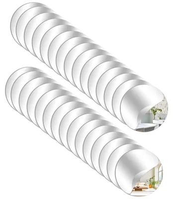 30 runde Acryl-Spiegel 5 cm selbstklebend für DIY