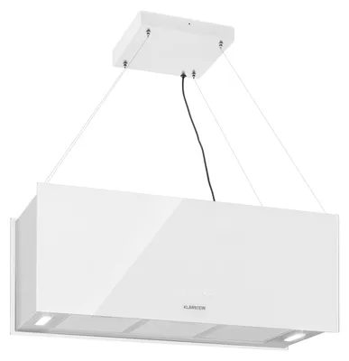 Obrázok produktu pre Klarstein digestor, voľne zavesený ostrovný digestor, digestor s odsávaním/cirkuláciou vzduchu na stropnú montáž, digestor s 3 úrovňami, časovačom, prietokom vzduchu 590 m³/h a filtrom s aktívnym uhlím, ostrovný digestor na strop