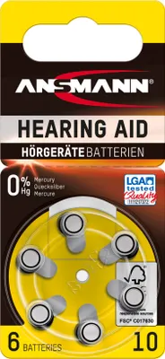 Productafbeelding van Ansmann 5013223, 1x6: Ansmann zink-lucht batterijen (type 10, PR70) voor hoortoestellen