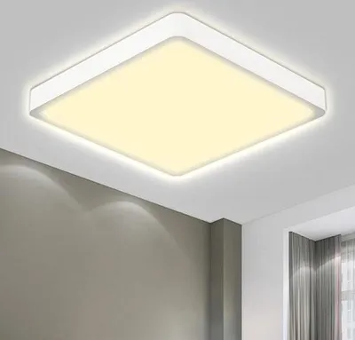 Obrázek produktu pro Stropní svítidlo do koupelny – LED stropní lampa, vodotěsné IP44 – čtvercové, ploché – 23 W, 3000 K, 2400 lm – obývací pokoj, ložnice, kuchyně, chodba, sklep, kancelář – 300 × 25 mm