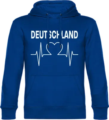 Produktbild von multifanshop Kapuzen Sweatshirt - Deutschland - Herzschlag, blau, Größe XXL