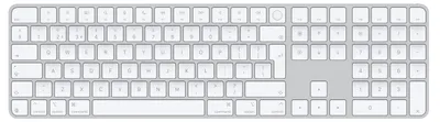 Obrázok produktu pre Apple Magic, Plná veľkosť (100 %), Káblový a bezdrôtový, USB + Bluetooth, QWERTY, Biela