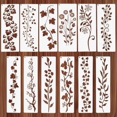 Rankenschablonen-Set 12 Stück, wiederverwendbar, 30 x 11,43 cm