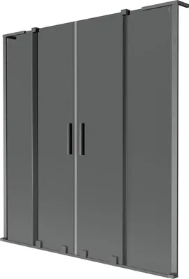 Zdjęcie produktu dla Mexen Velar L Duo parawan nawannowy 2-skrzydłowy rozsuwany 140 x 150 cm, grafit, gun gray szczotkowany - 896-140-003-42-66