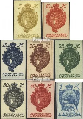 Produktbild von Briefmarken Liechtenstein 1920 Mi 17-24 (kompl.Ausg.) postfrisch Freimarken